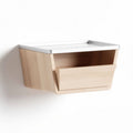 Étagère murale en bois clair avec tiroir de rangement 30 x 20 x 15cm