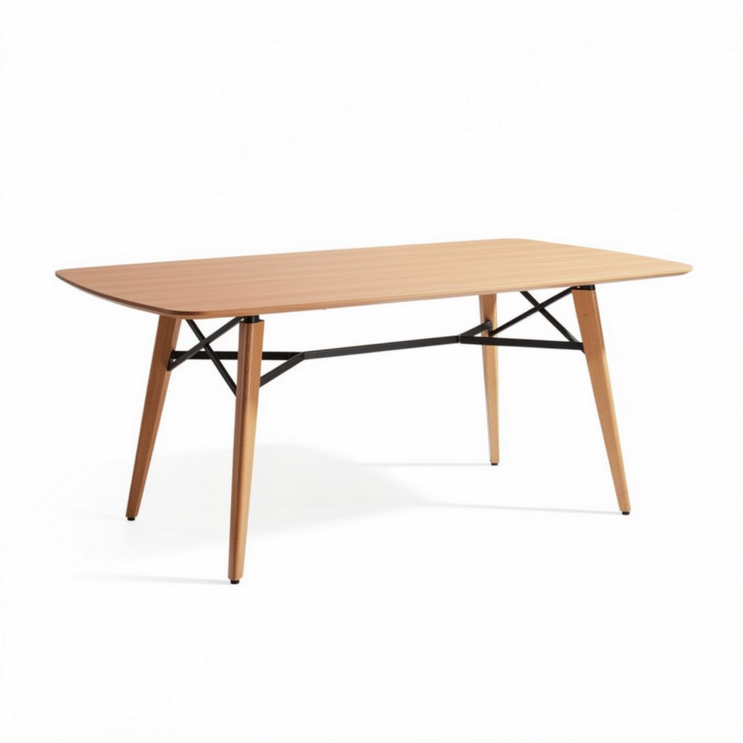 Table rectangulaire en bois avec structure métallique 120 x 60 x 75cm