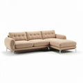 Canapé d'angle en tissu beige dimensions 240 x 90 x 85cm avec accoudoirs rembourrés