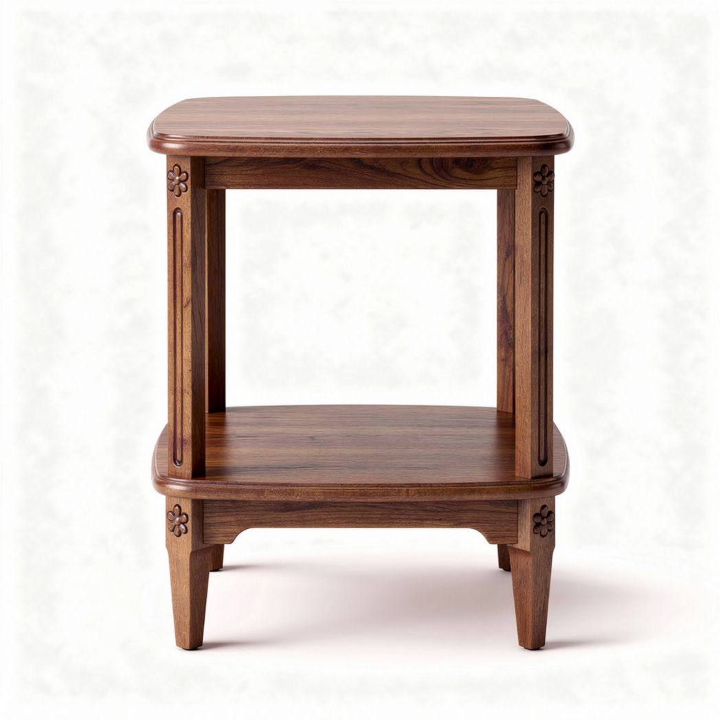 Table d'appoint en bois de noyer naturel dimensions 40 x 40 x 50cm