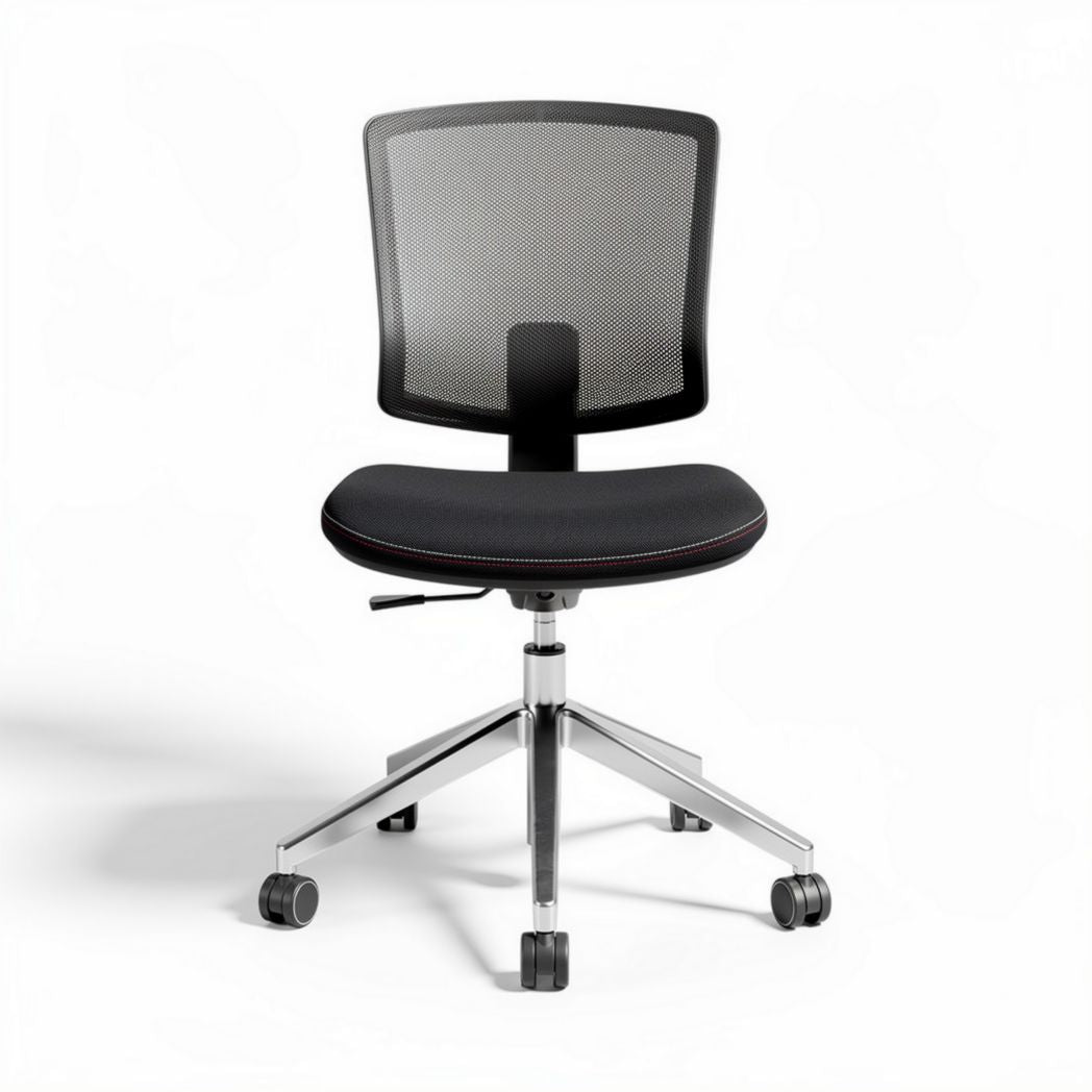 Chaise de bureau ergonomique avec dossier en maille noire et assise rembourrée 50 x 50 x 90cm