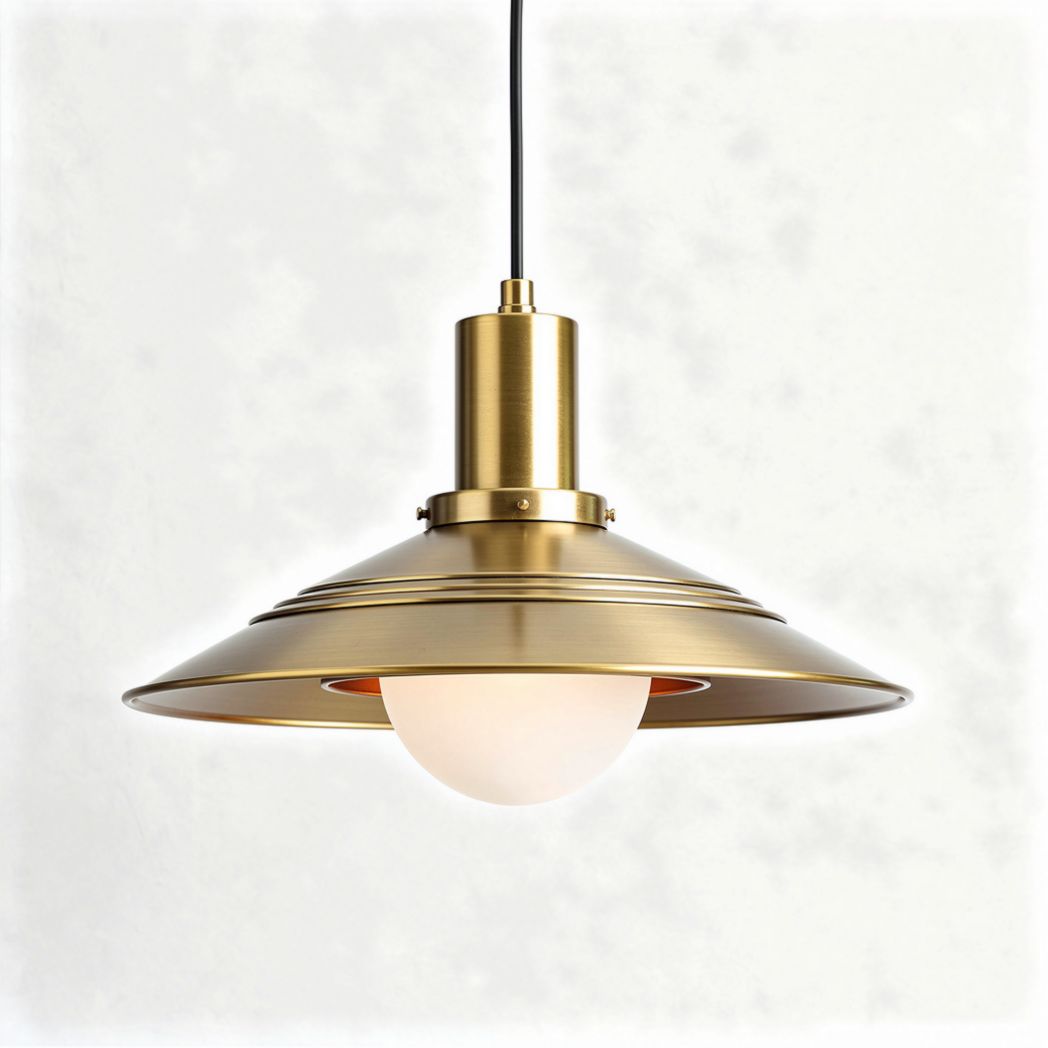 Suspension en métal doré avec globe en verre de 25 x 25 x 30cm